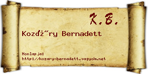 Kozáry Bernadett névjegykártya